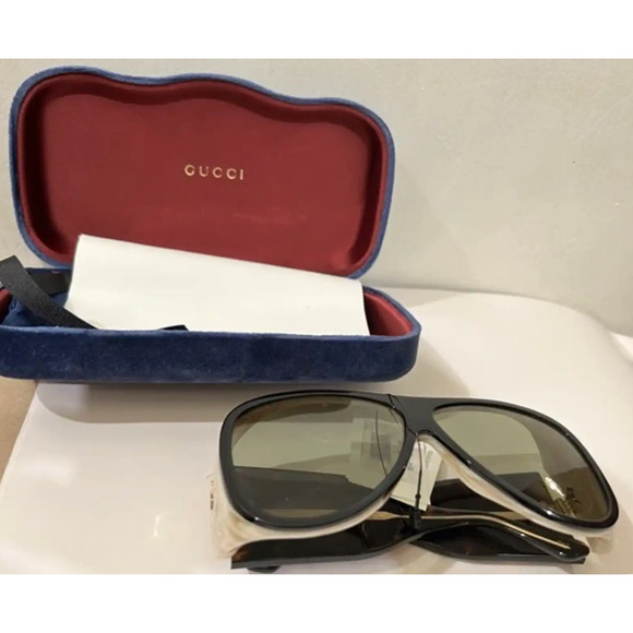 Gucci rectangle frame oversized sunglasses - Picture 1 of 6